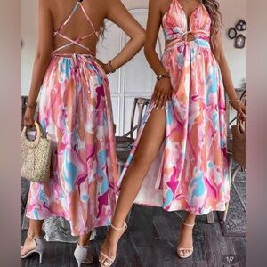 Elegant Multicolor Maxi Dress